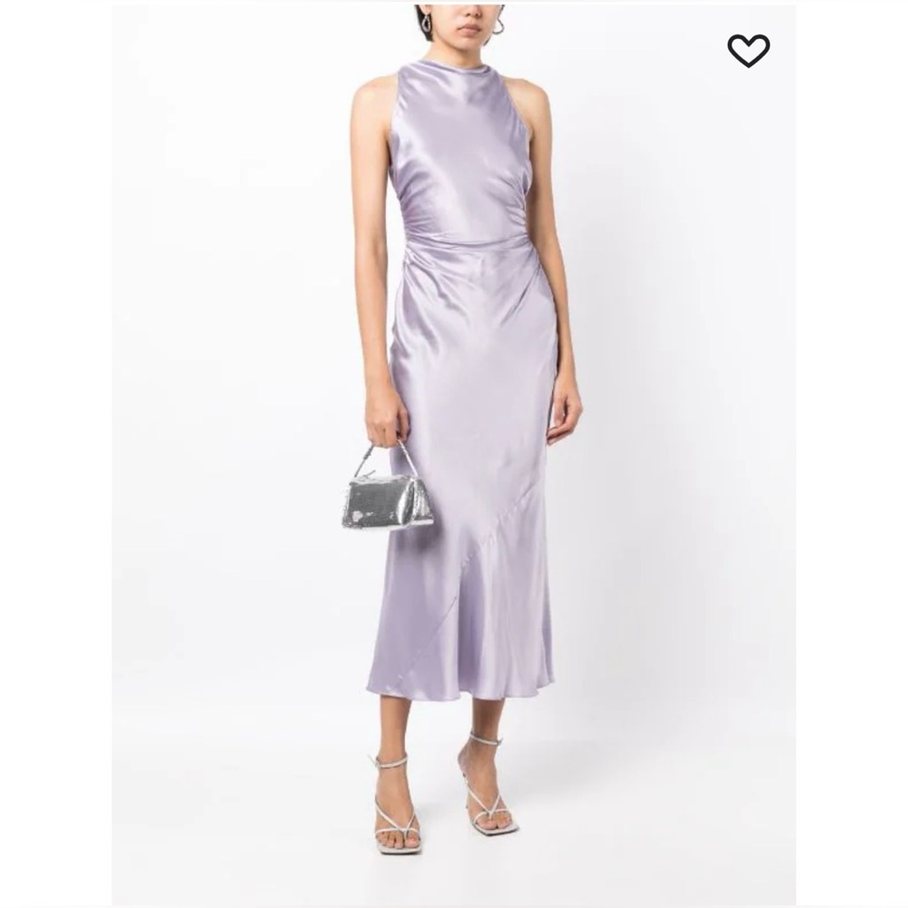 REFORMATION Cassette criss-cross strap silk dress in lavender purple. Size 2. - Picture 3 of 5